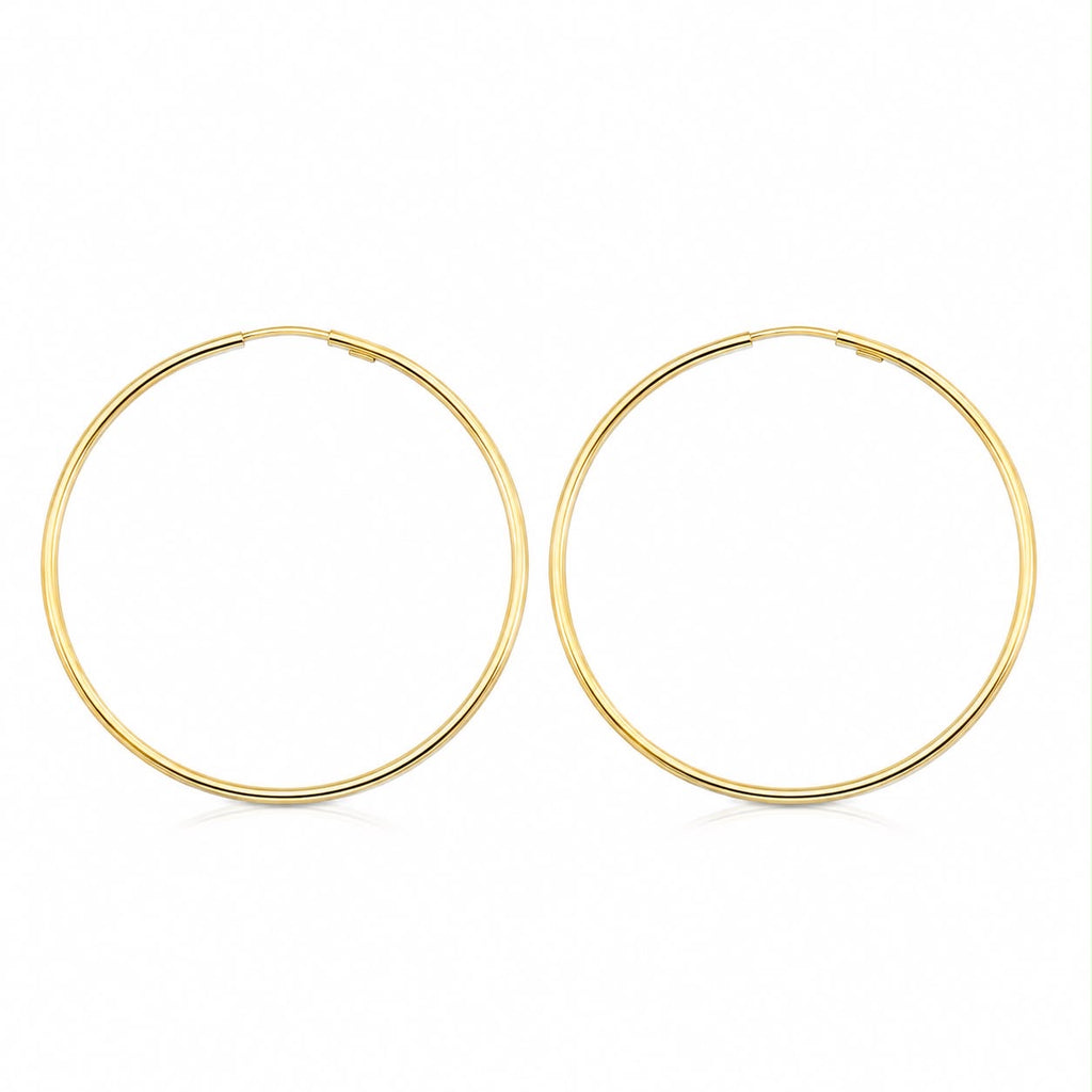 18k gold large hoops, 40mm, 2.53g