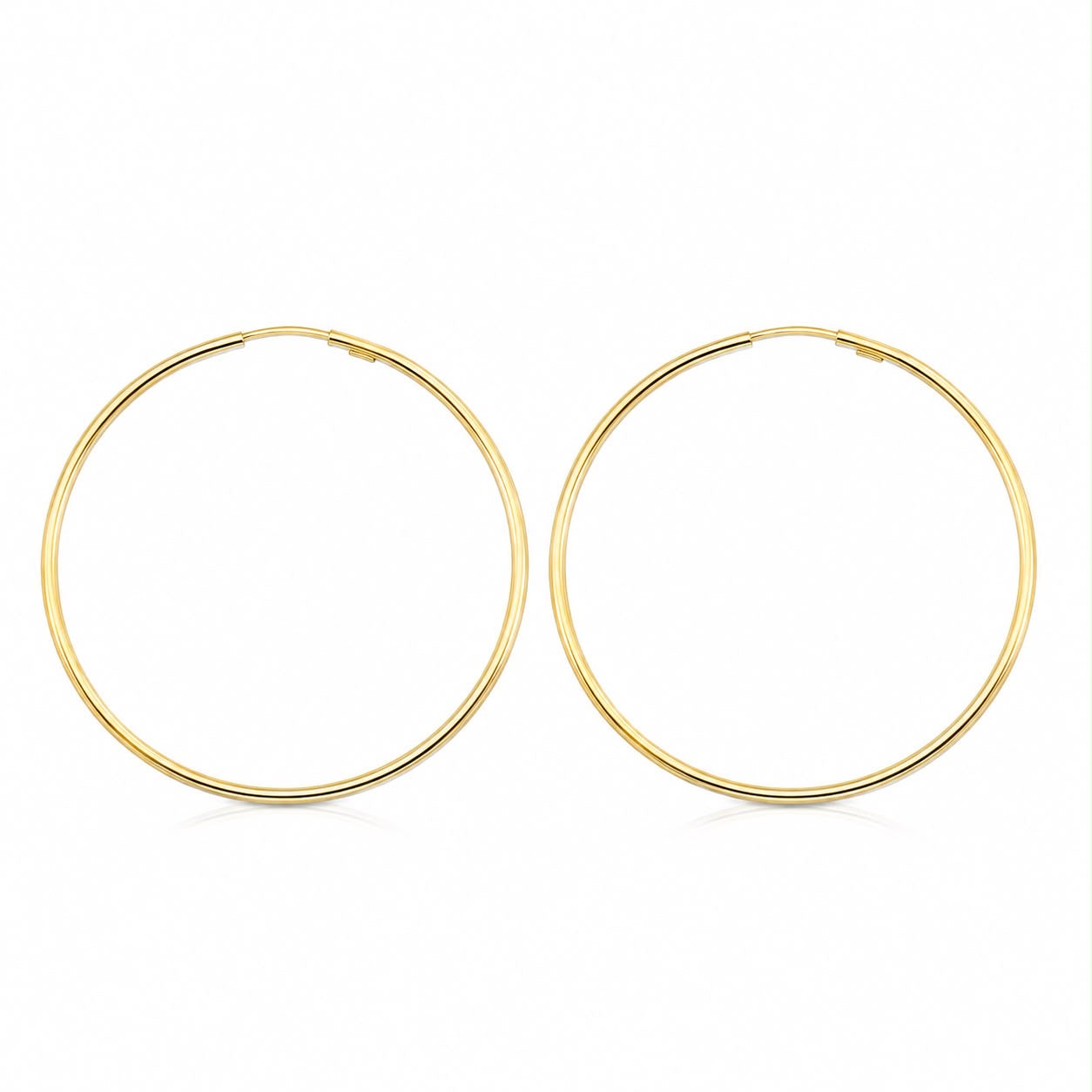 18k gold large hoops, 40mm, 2.53g