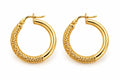 18k textured hoops, 20mm, 1.60g