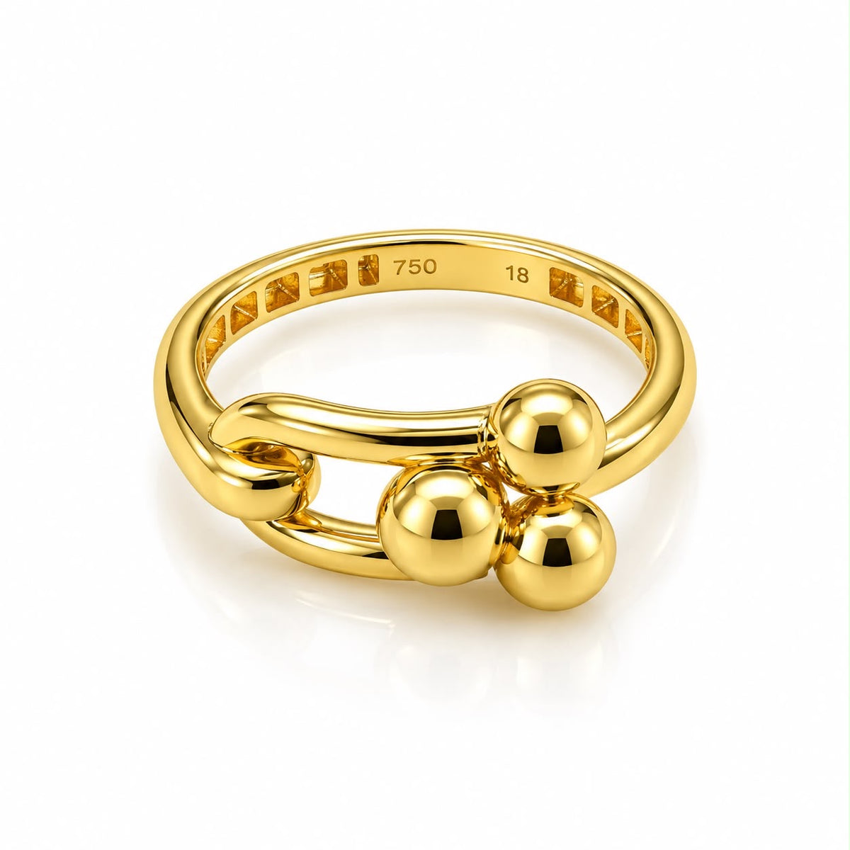 18k gold hardware ring, size 9, 3.26g