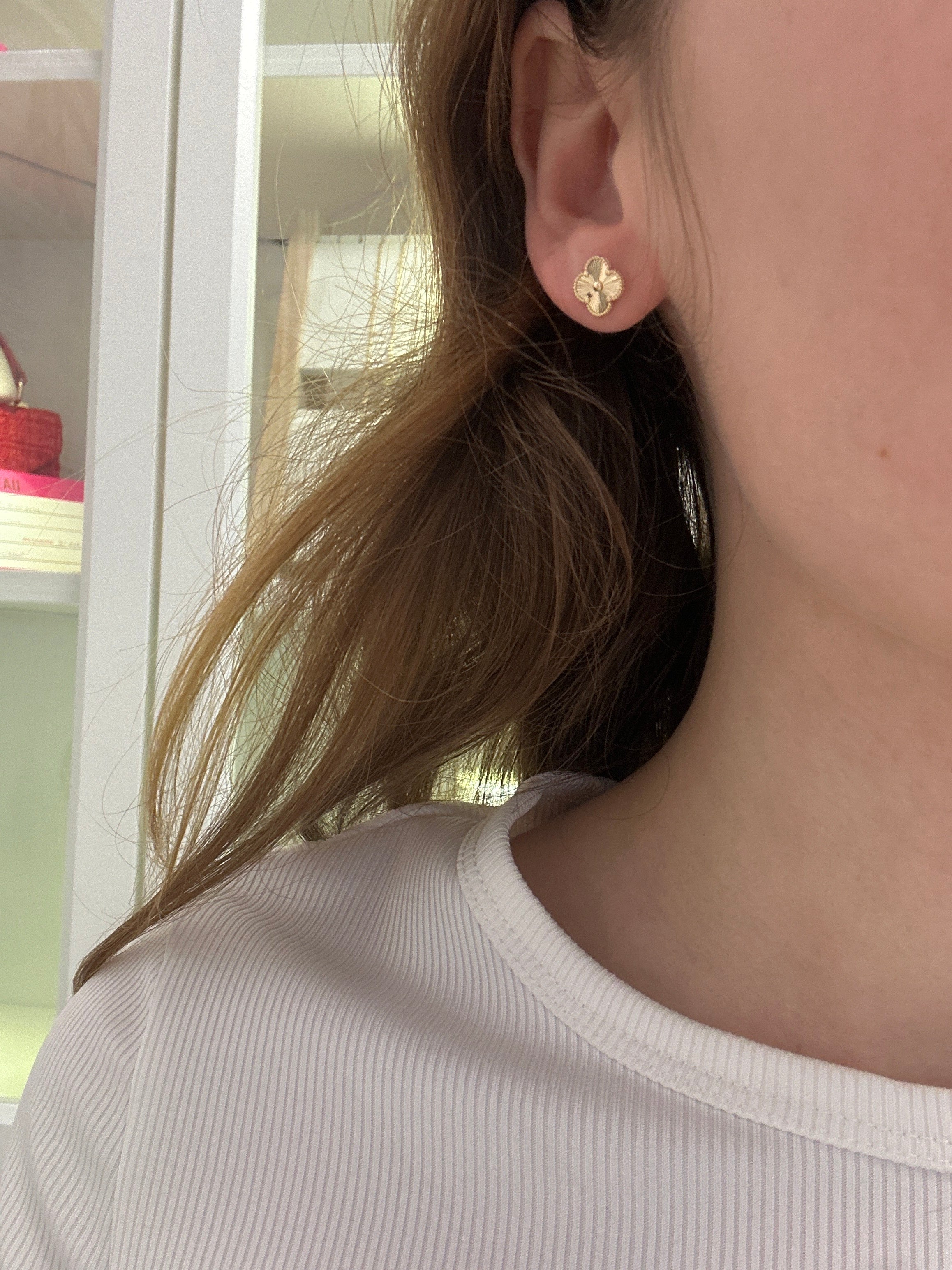 Trèfles en or 18 carats 8 mm, 1,25 g