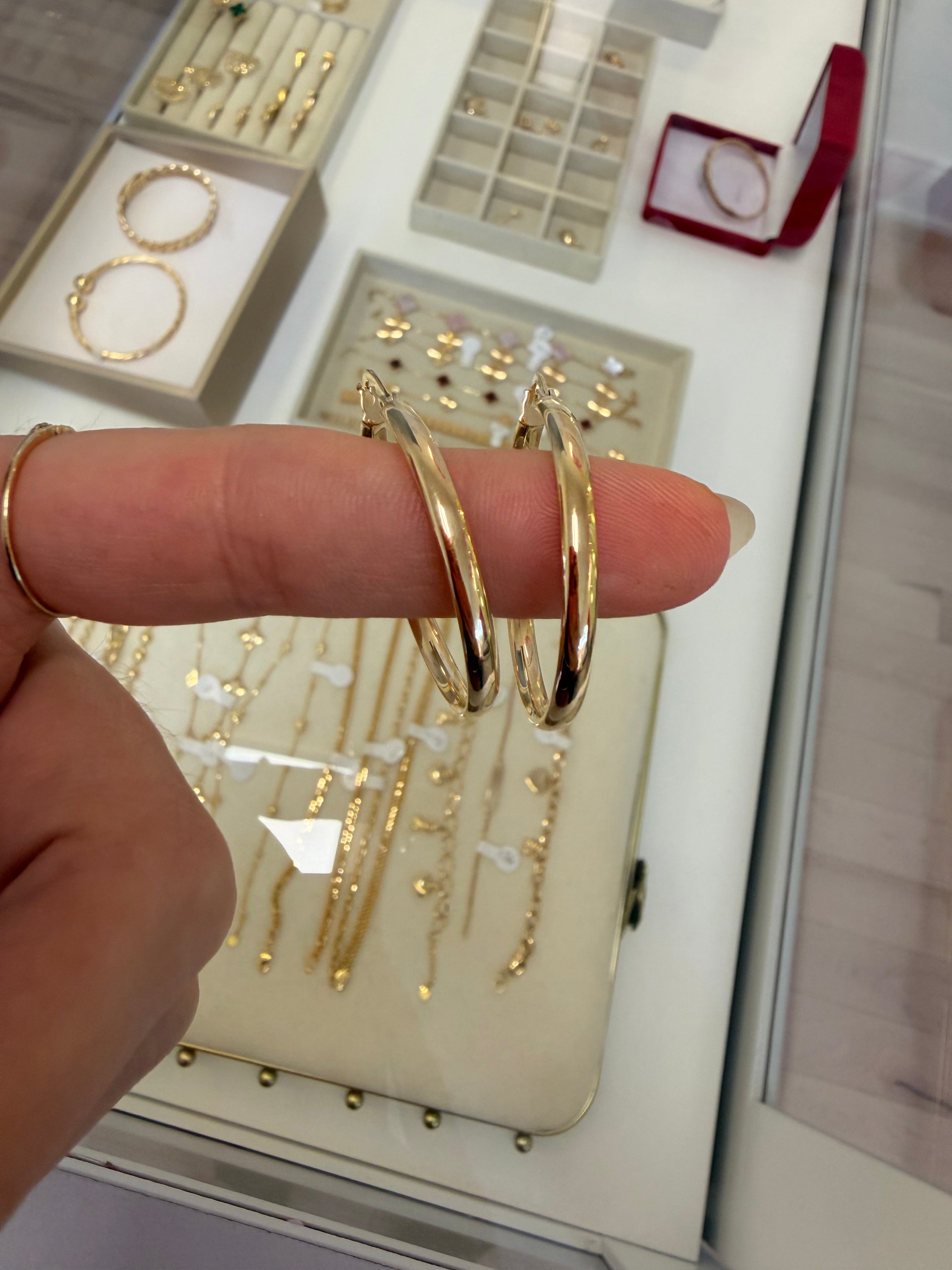 Créoles en or 18k, 33mm, 2,03g