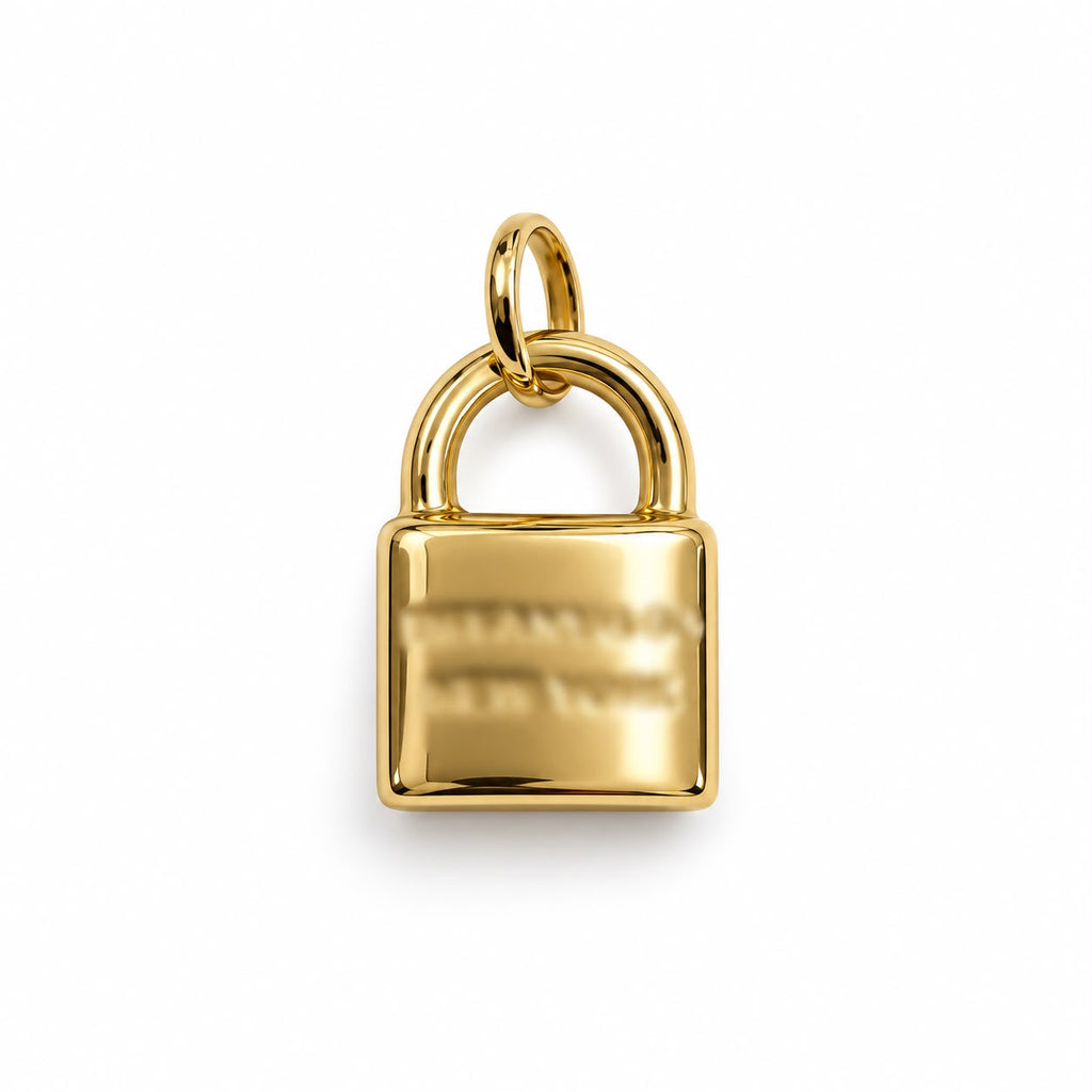 18k gold lock pendant, 0.87g