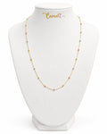 18k gold box chain with tritone beads, 45cm, 2.59g