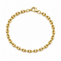 Bracelet grains de café en or 18 carats, 20 cm réglable