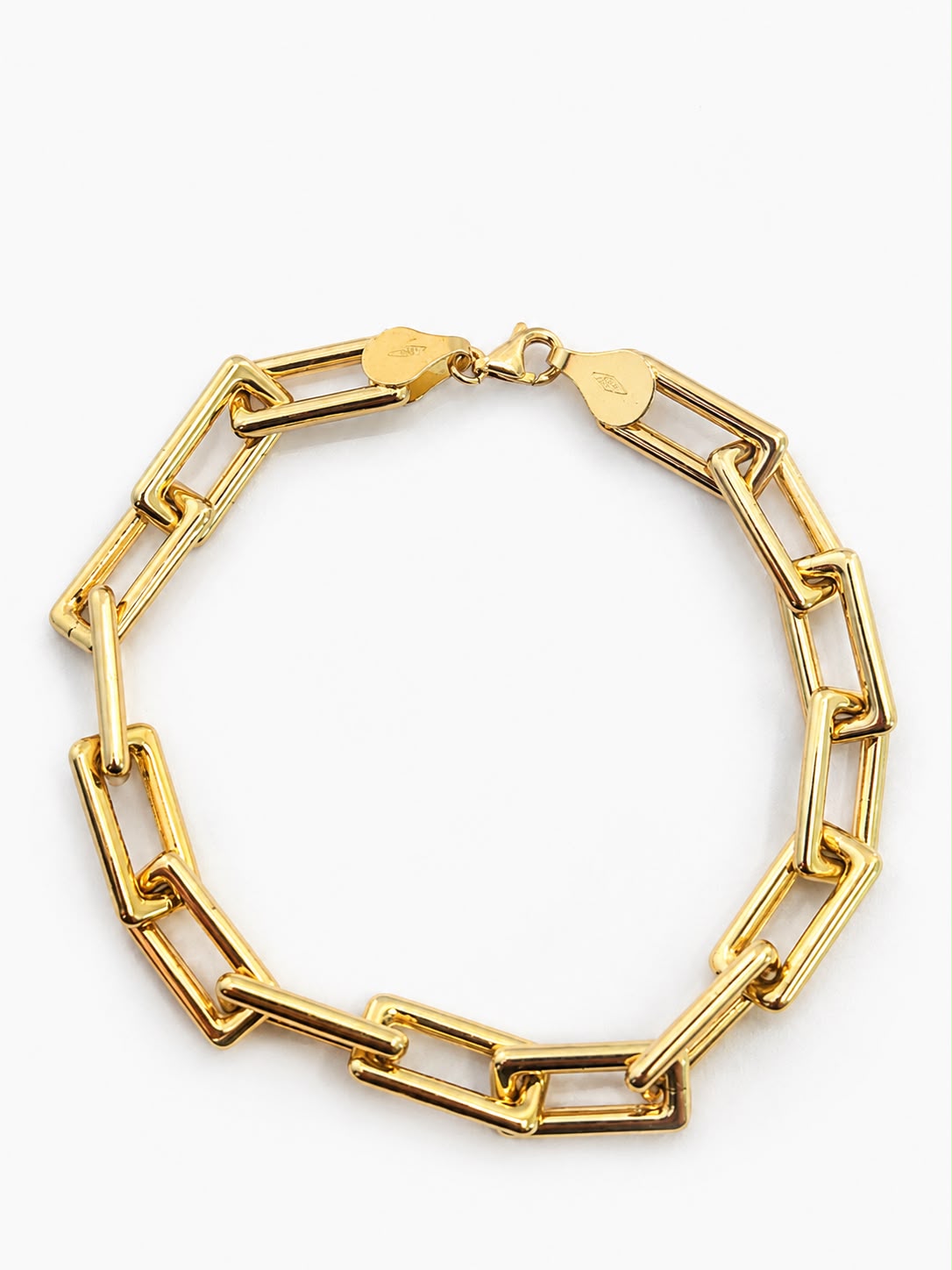 18K Gold Statement Link Bracelet for small wrists, 17.5cm, 7.62g