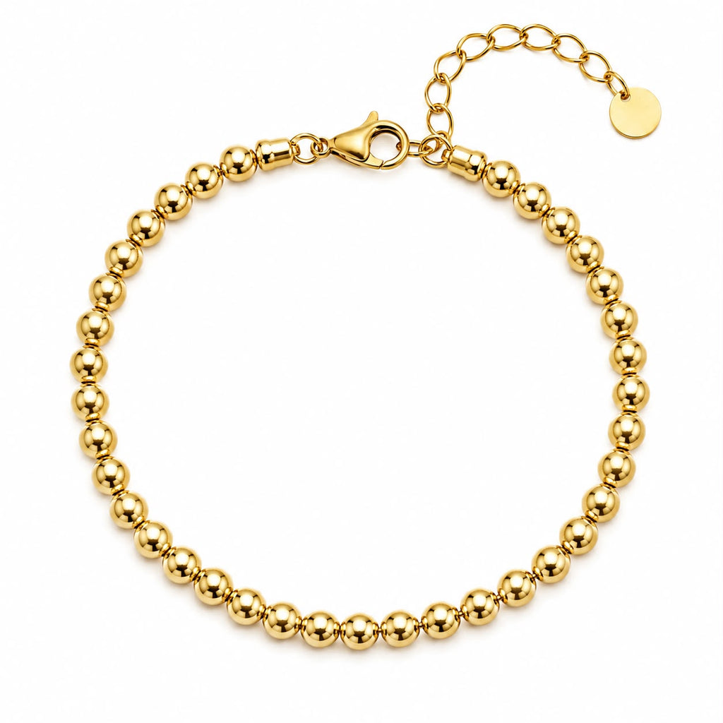 18k gold beaded bangle, ajustable size 16 to 18cm, 4.25g