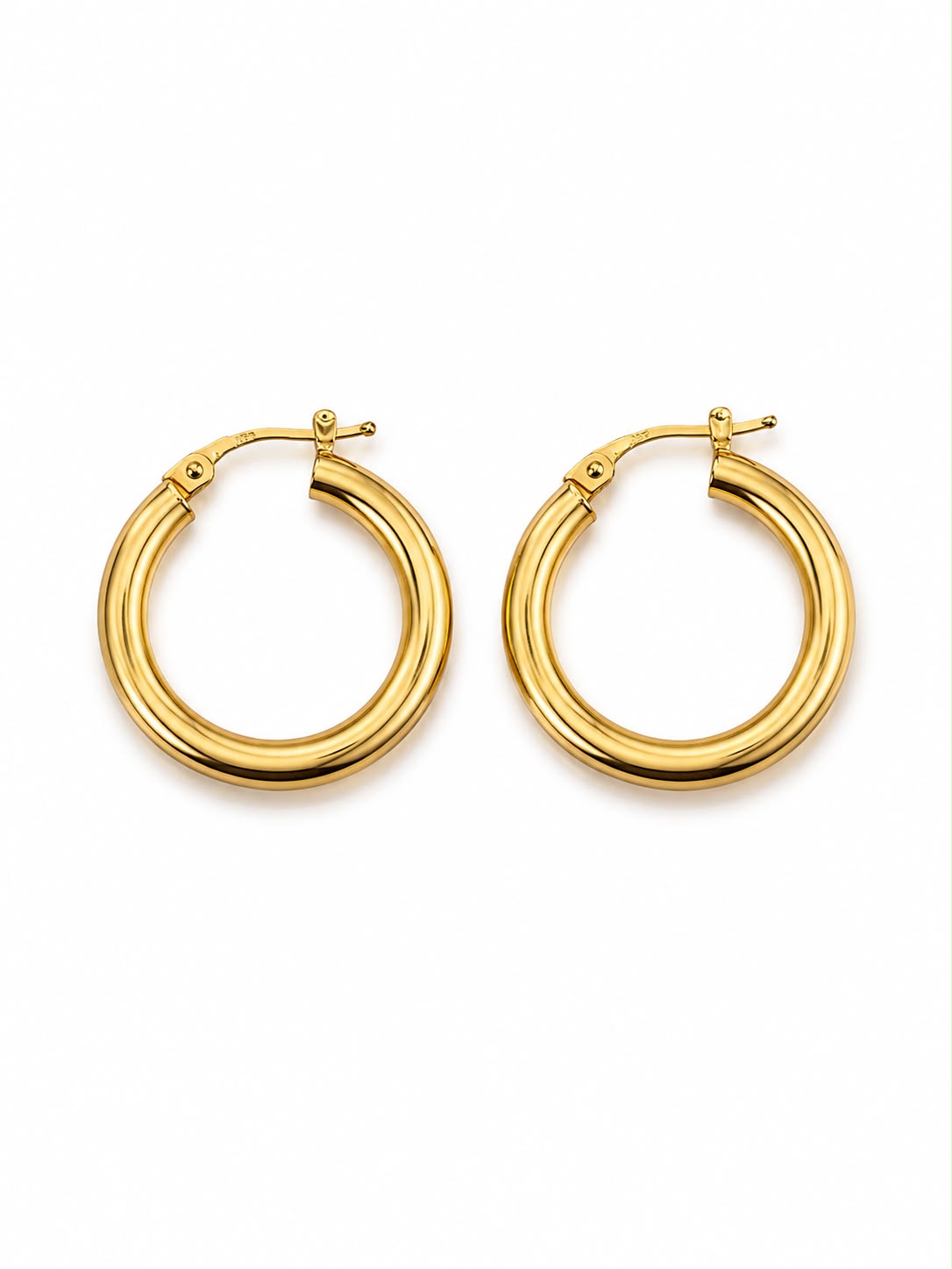 18k gold donut hoops, 20mm, 1.68g