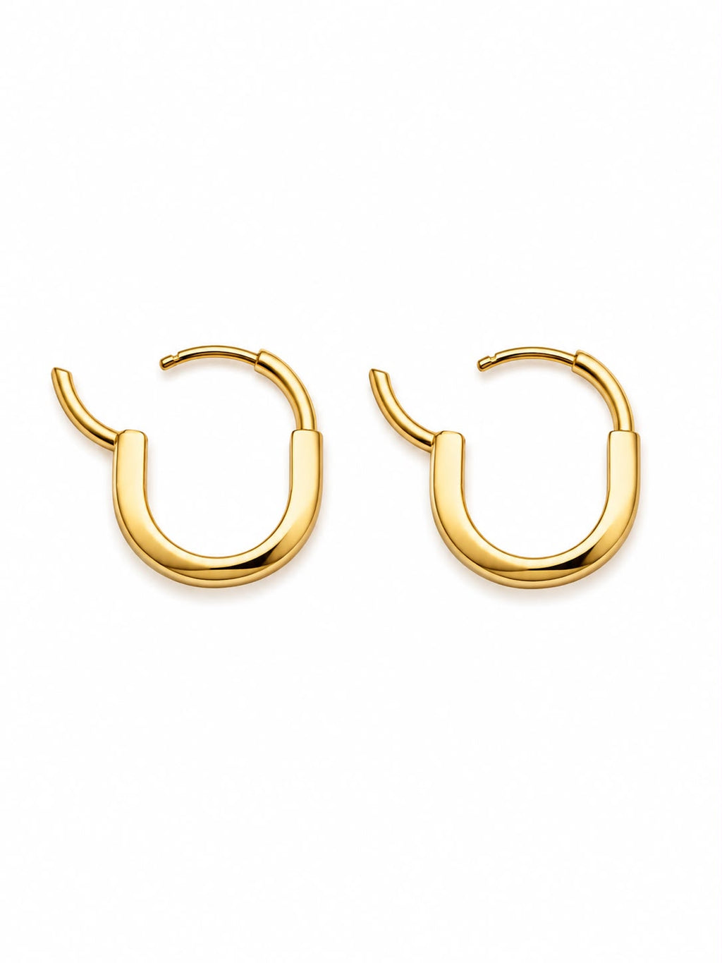 18k gold lock earrings, 15x20mm, 2.83g