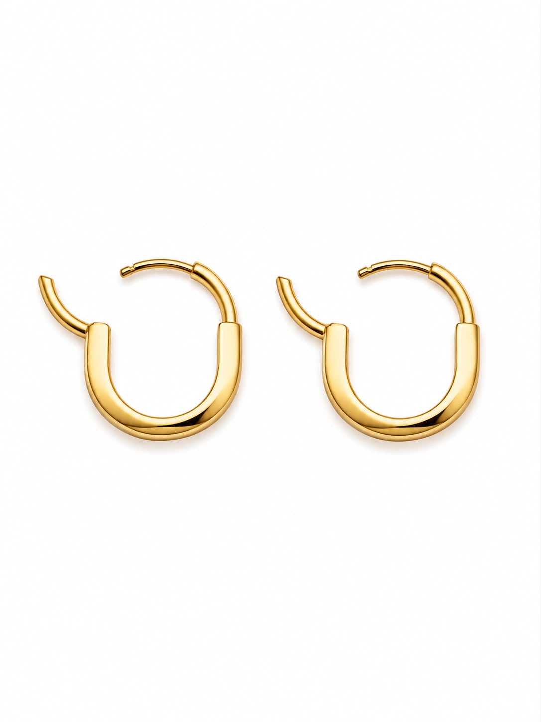 18k gold lock earrings, 15x20mm, 2.83g