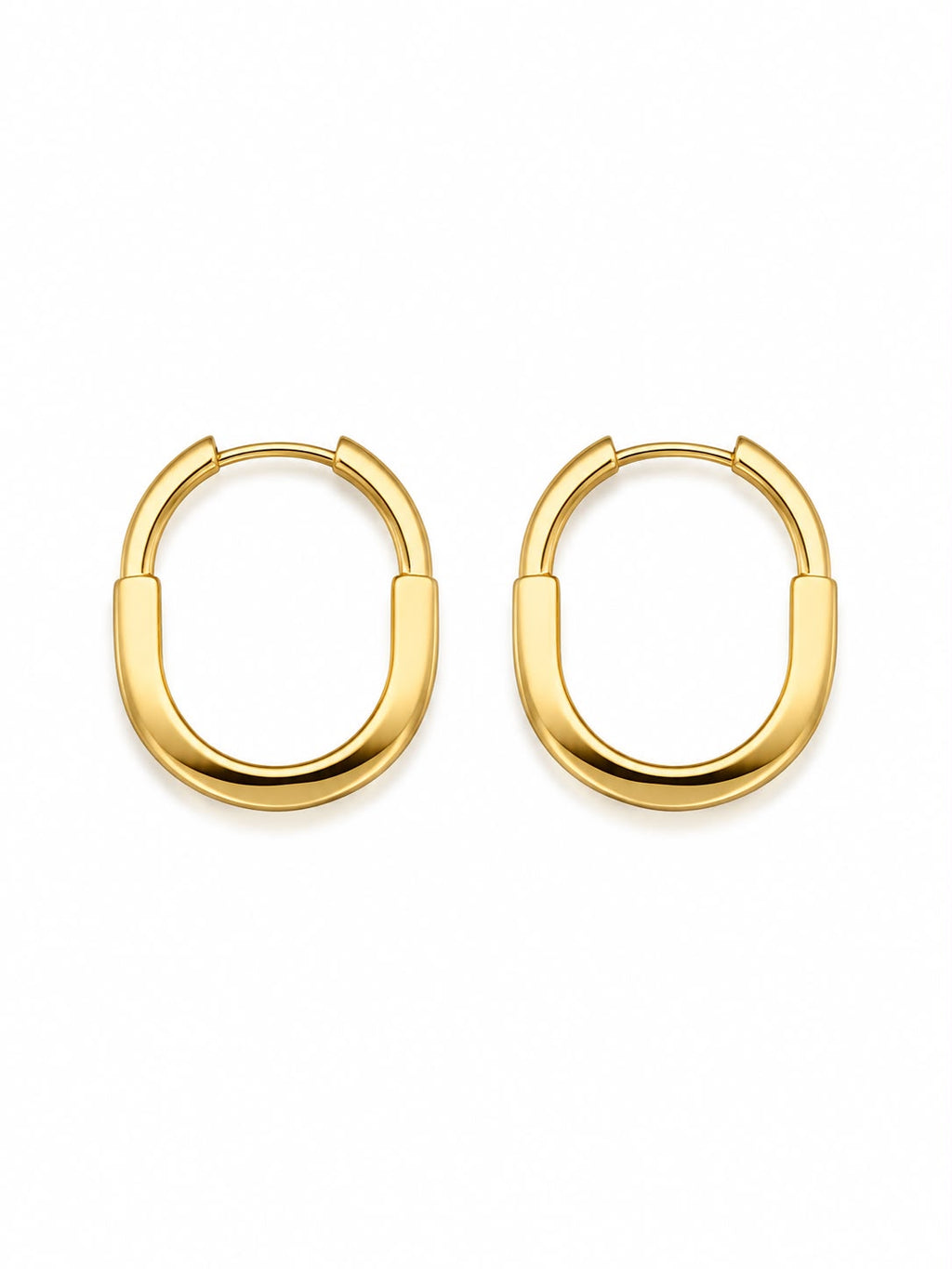 18k gold lock earrings, 15x20mm, 2.83g