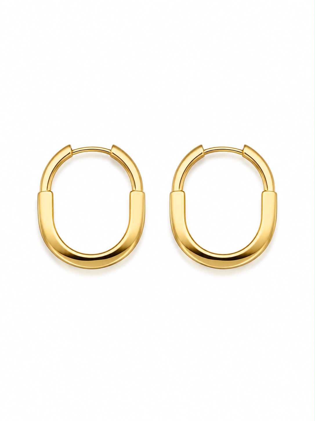 18k gold lock earrings, 15x20mm, 2.83g