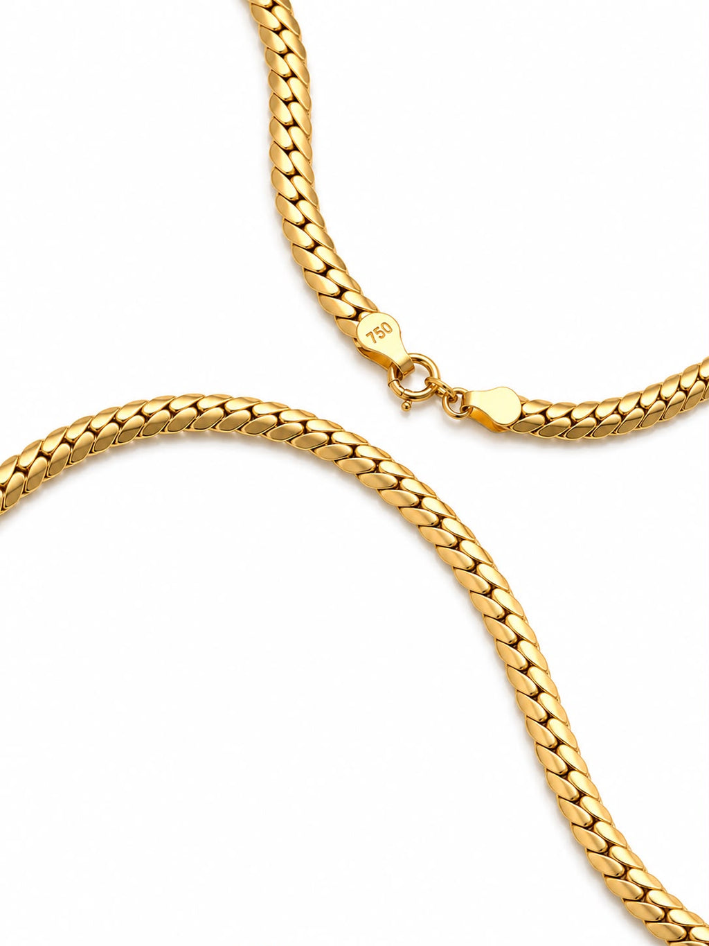 18k gold cobra necklace, 45cm, 6.42g, 4mm thick