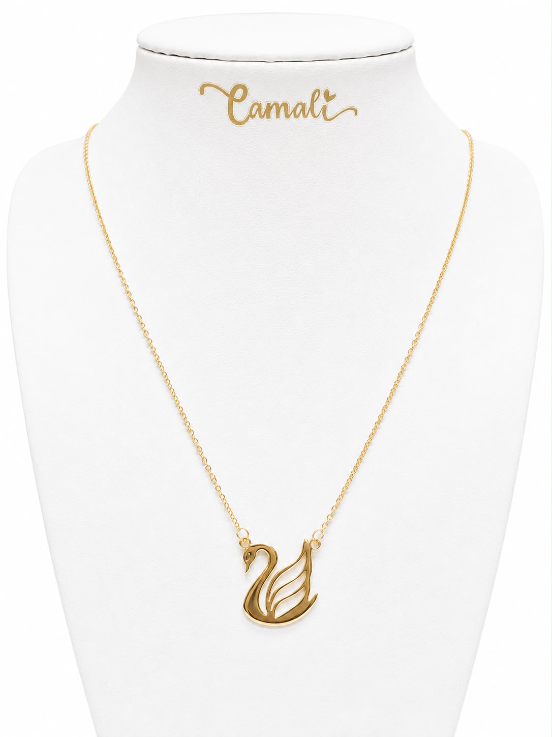 18k solid gold swan necklace, 45cm, 1.84g