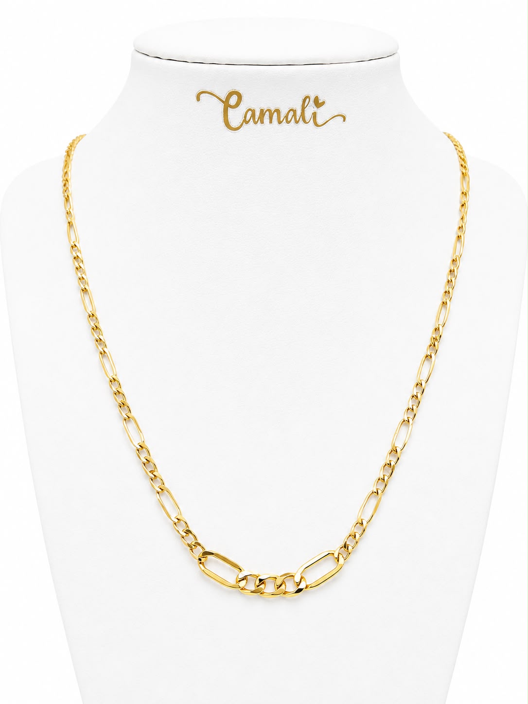 18k solid gold degraded figaro chain, 45cm, 2.82g