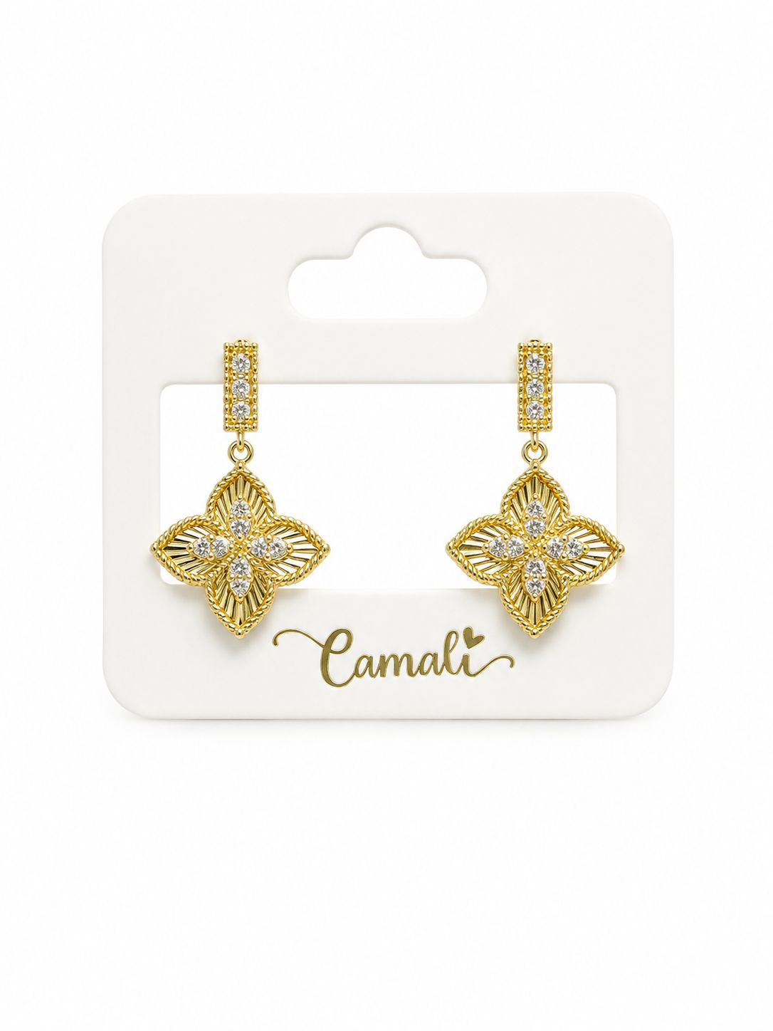 18k gold flowers earrings, 4.31g