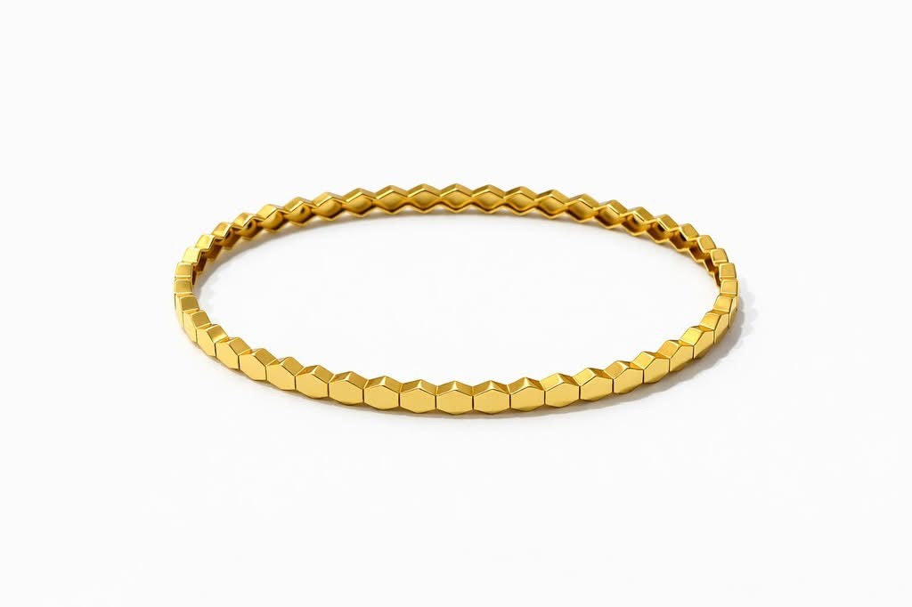 18k gold bracelet « beehive » size 17 , 6.03g