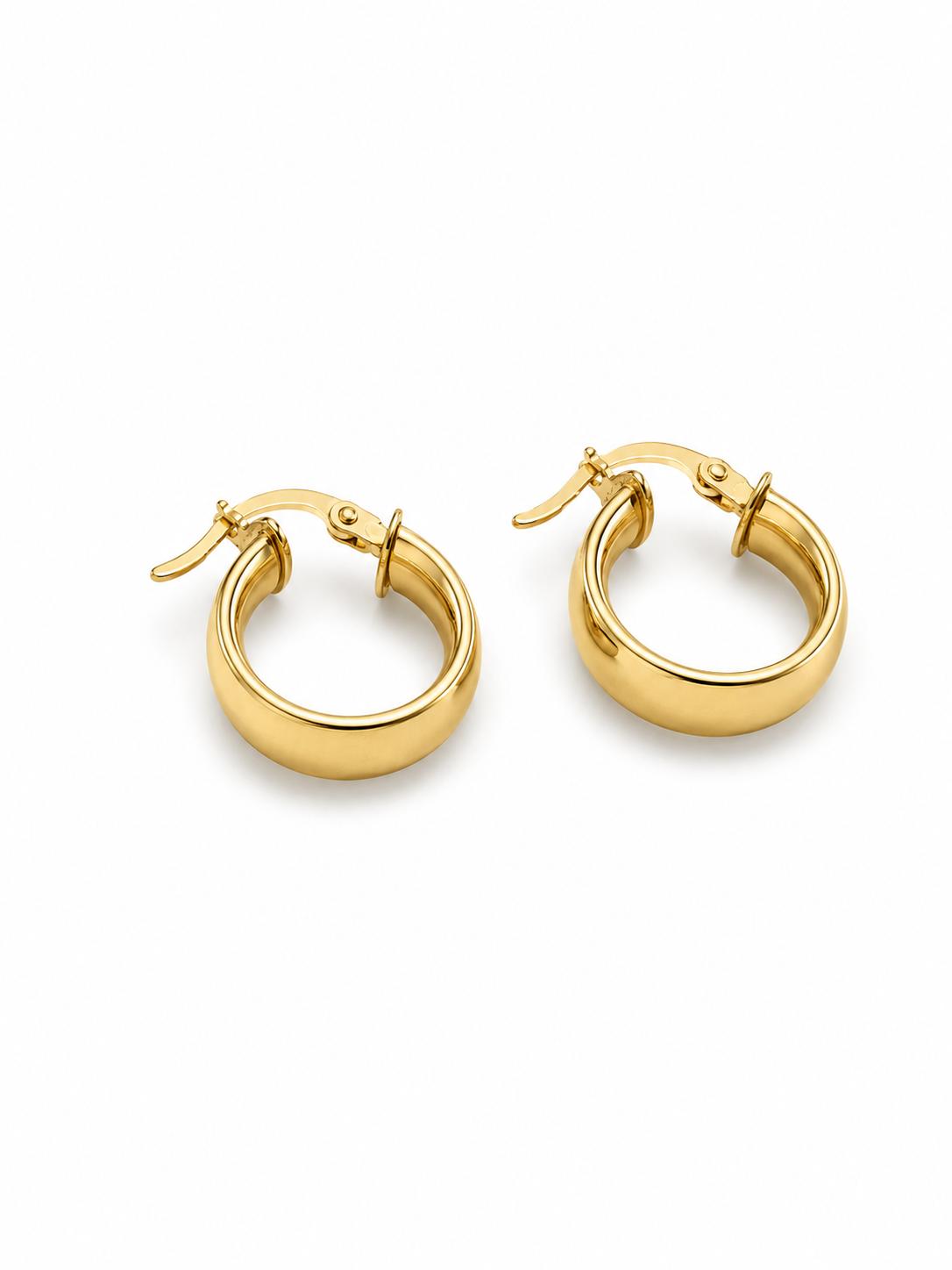 18k gold thick hoops, 12mm, 1.72g