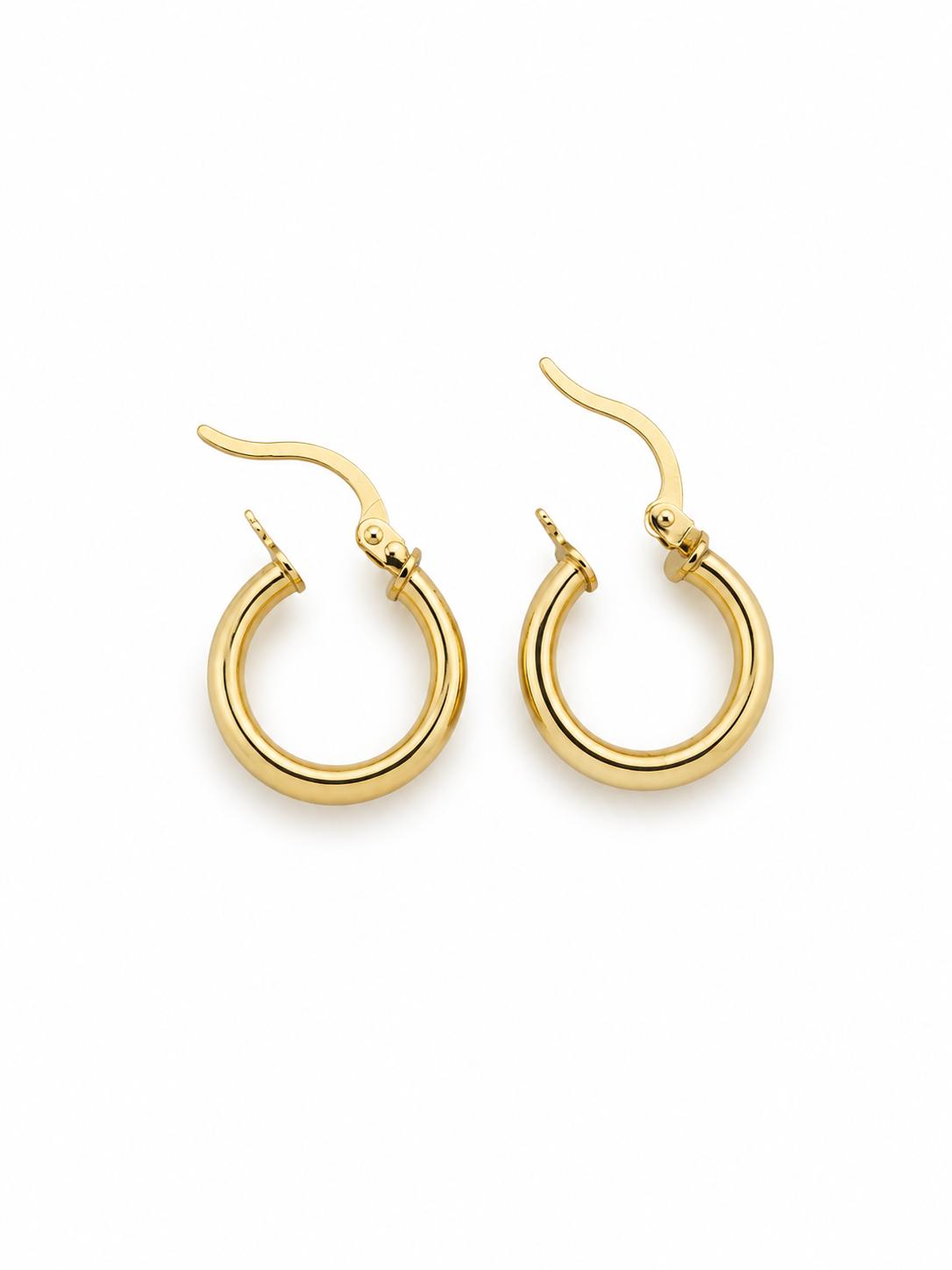 18k gold small hoops 14mm, 0.88g
