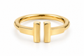 18k gold T ring, size 7, 2.68g