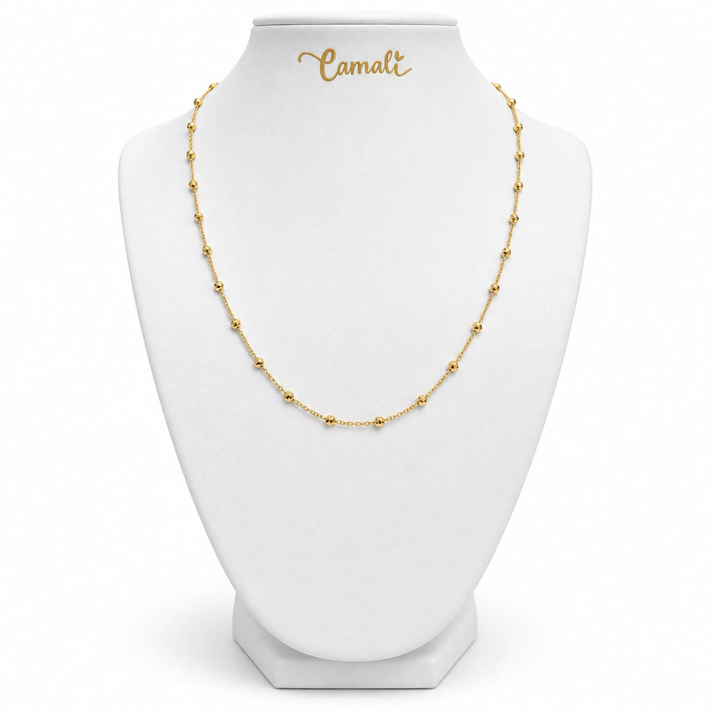 Chaîne à billes en or 18 carats, 3,47g, 45cm