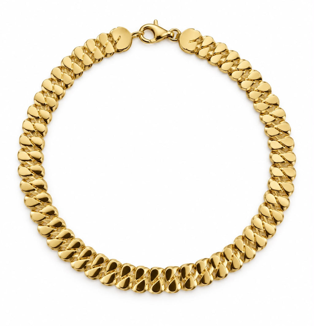 Bracelet double Damas en or 18 carats, 17 cm. 4,25 g