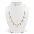 18k gold dangling flowers necklace, ajustable 40-45cm, 4.43g