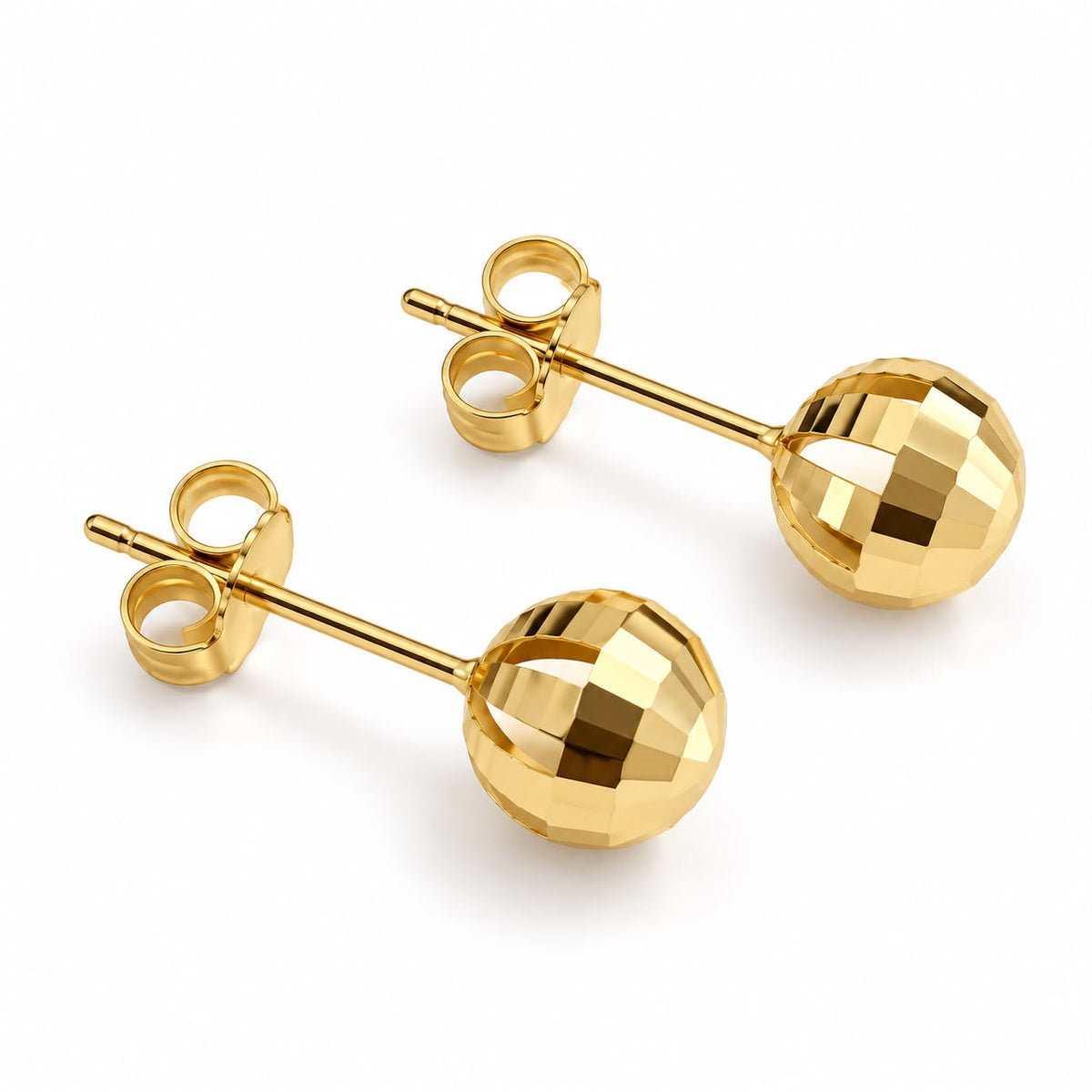 Clous d'oreilles disco 5mm en or 18k, 1.03g