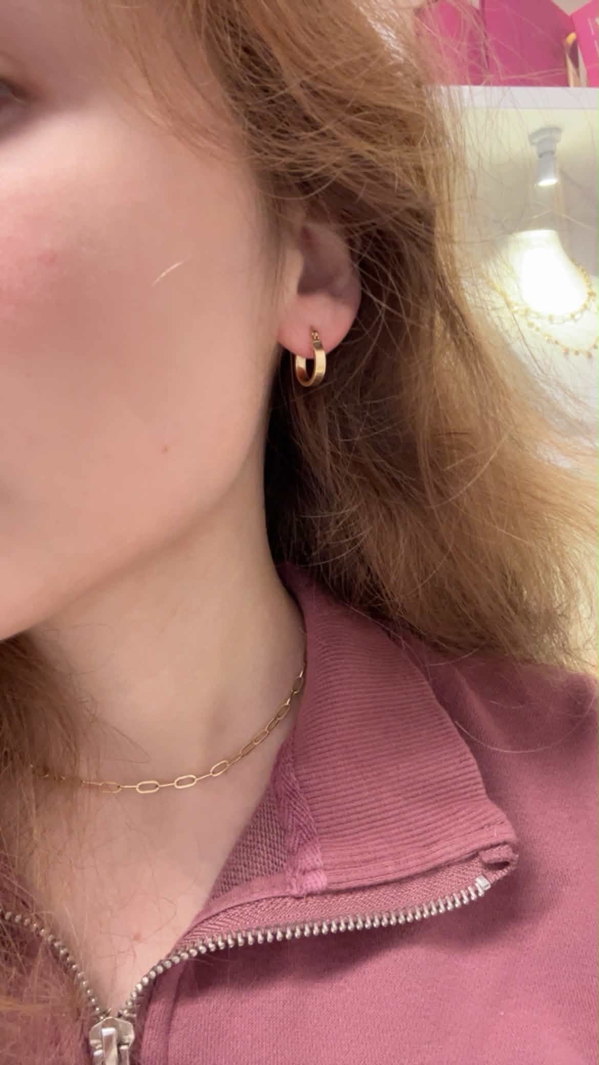 18k gold love small hoops , 12mm, 1.25g
