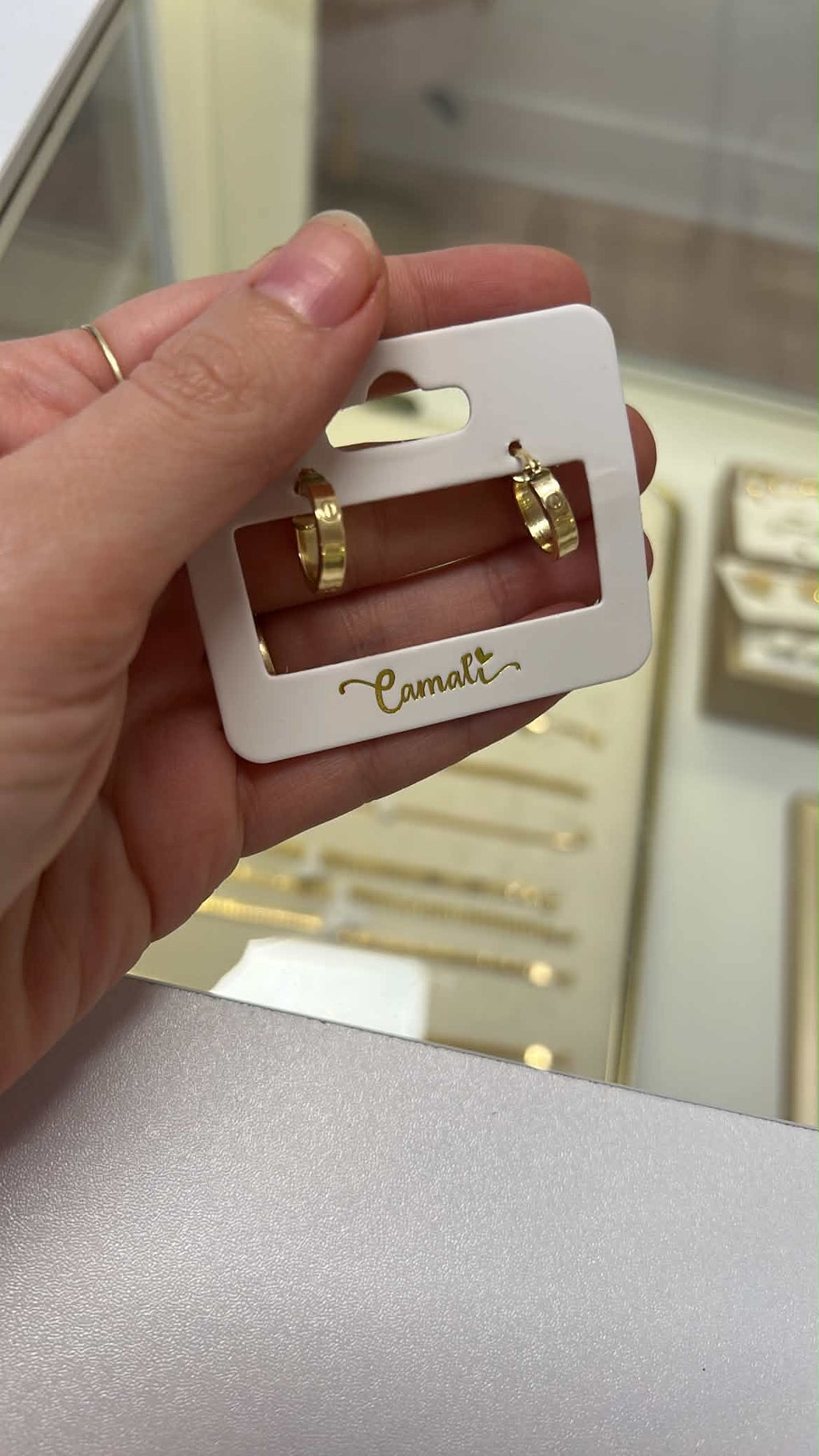 18k gold love small hoops , 12mm, 1.25g