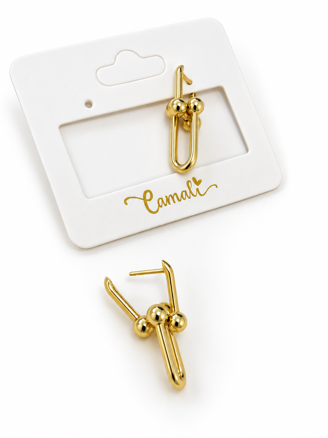 18K Gold Hardware Earrings, Large, 3.54g