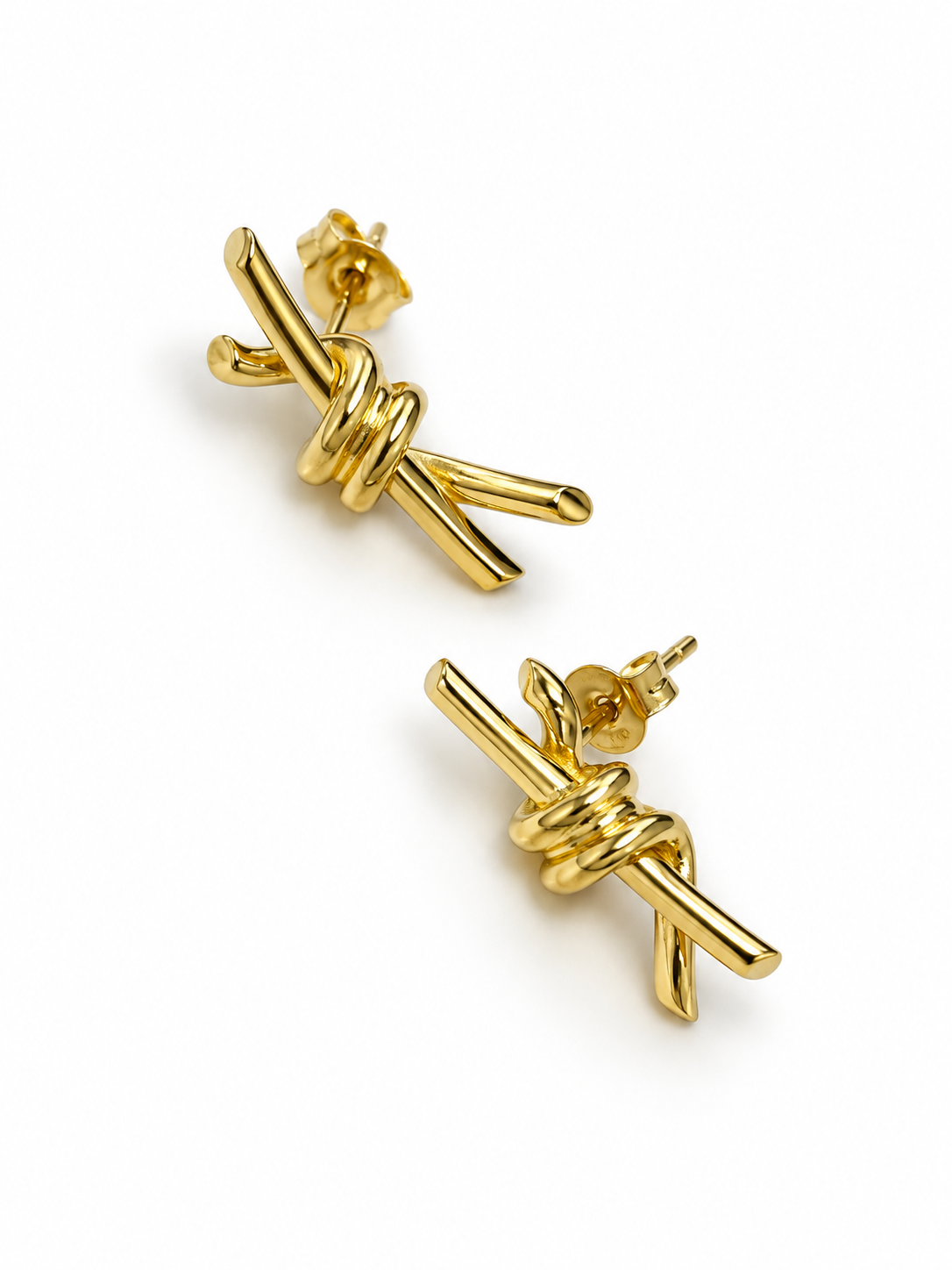 18K Gold Knot Earrings, 2.52g