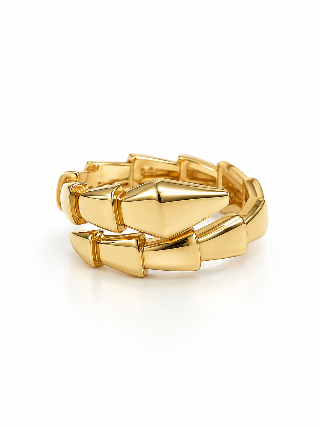 Bague serpent en or 18 carats, taille 8, 3,50 g