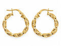 18K Gold Twisted Loops with Greek Style, 20mm, 1.65g