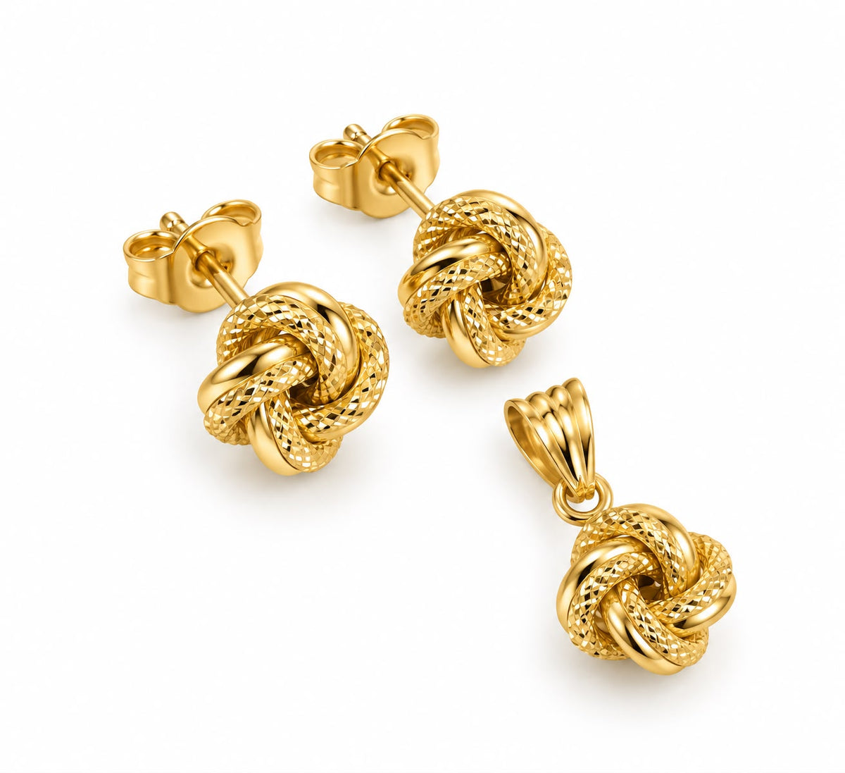 18k gold knot set , small size
