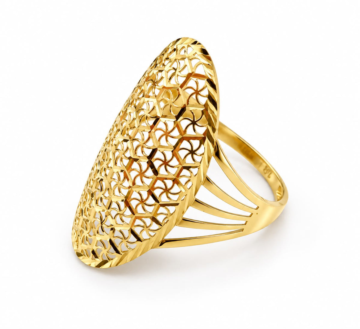 18k gold power ring size 8, 2.09g