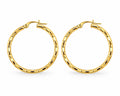 18K Gold Textured Loops, 30mm, 1.58g