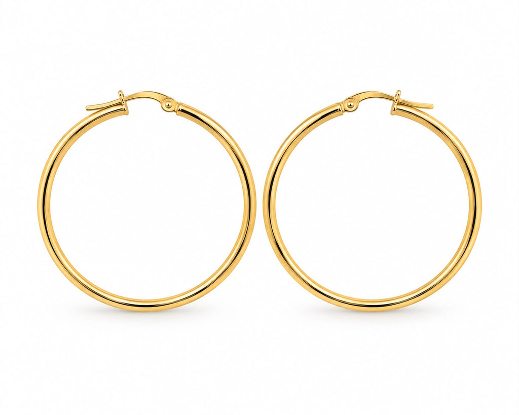 Grandes boucles en or 18 carats, 40 mm, 2,18 g