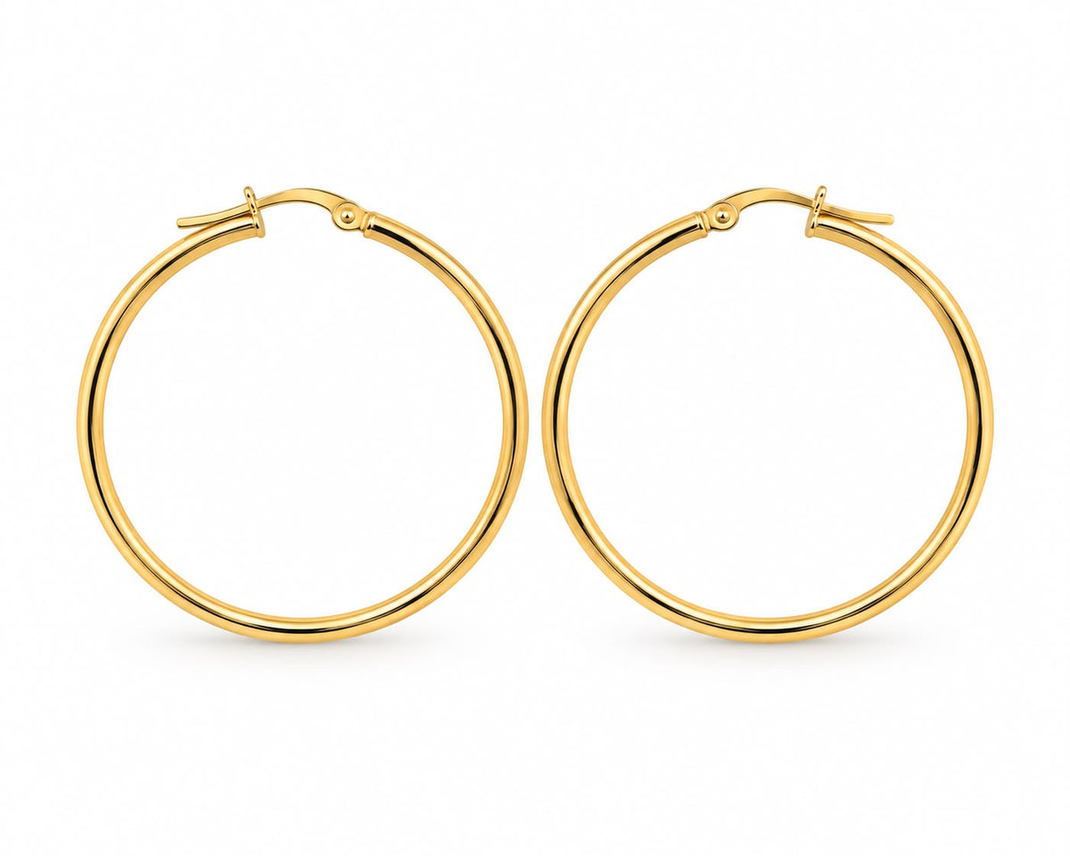 Grandes boucles en or 18 carats, 40 mm, 2,18 g