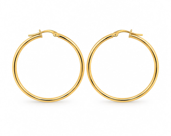 Grandes boucles en or 18 carats, 40 mm, 2,18 g
