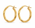 18k gold oval twisted hoops, 14x18mm, 1g