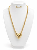 18k gold big heart attached to Cuban link, 47mm, 8.88g