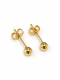 18k gold small balls studs, 3.5mm, 0.98g