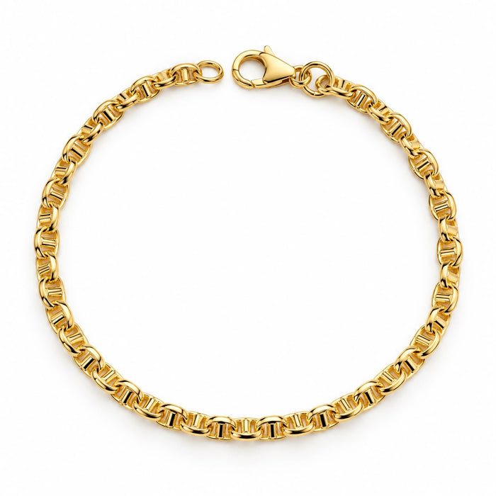 Bracelet grains de café en or 18 carats, 19 cm, 3,45 g