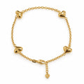 18K Gold 4 Hearts Tauco Bracelet, 17.5-19cm, 4.02g