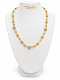 Collier avec finitions en or 18 carats et zircone, 45 cm, 12,64 g