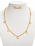 18k gold hearts dangling necklace, 42cm, 2.11g