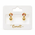 18k gold hearts dangling earrings, 2.26g