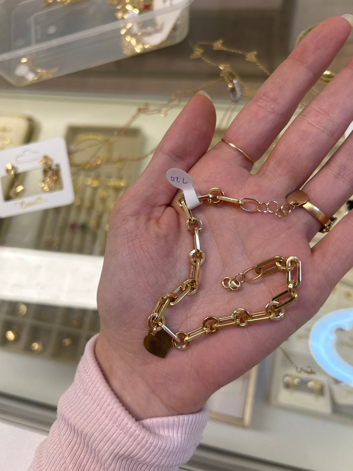 18k gold return heart bracelet, 19-22.5cm, 7.20g
