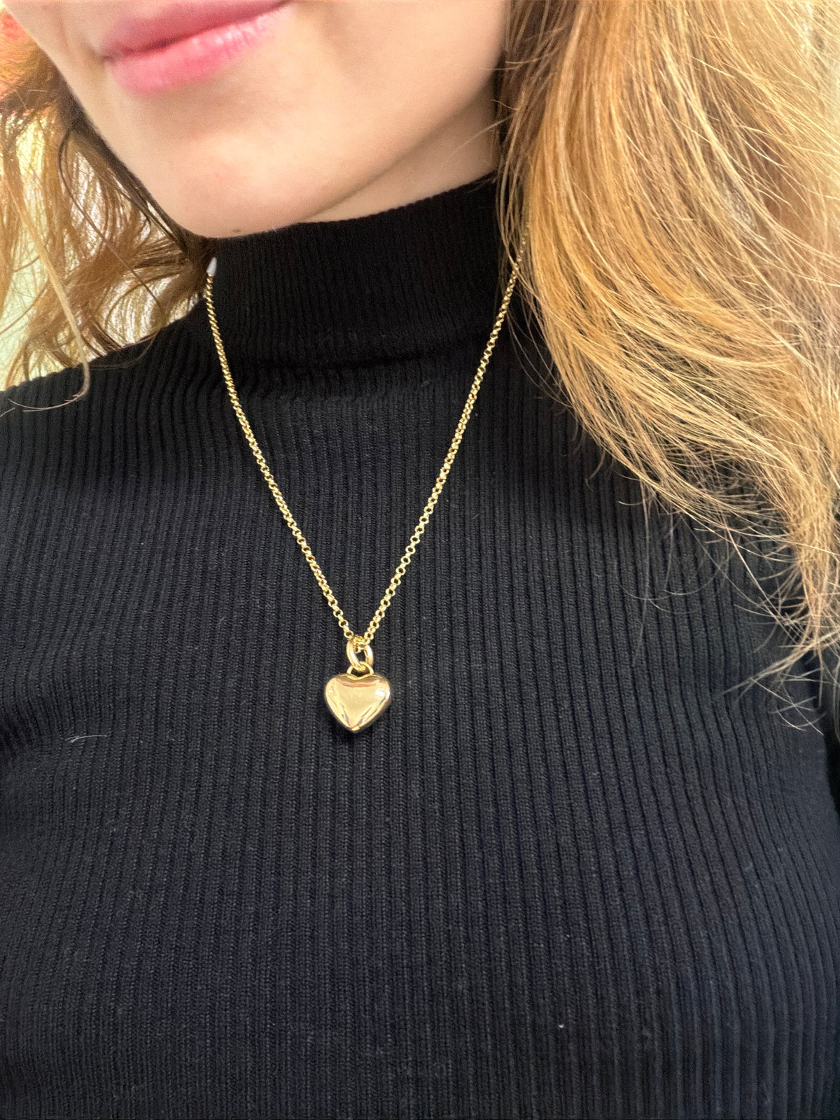 18k gold detachable big heart pendant, 2.99g